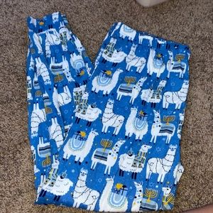 XL lama Hanukkah pajama pants